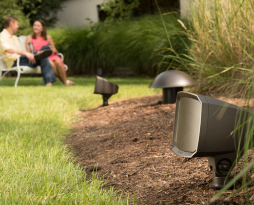 Klipsch Landscape Outdoor speakers in lawn